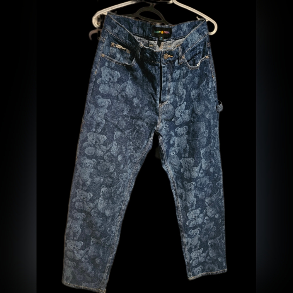 Teddy fresh bear print denim jeans